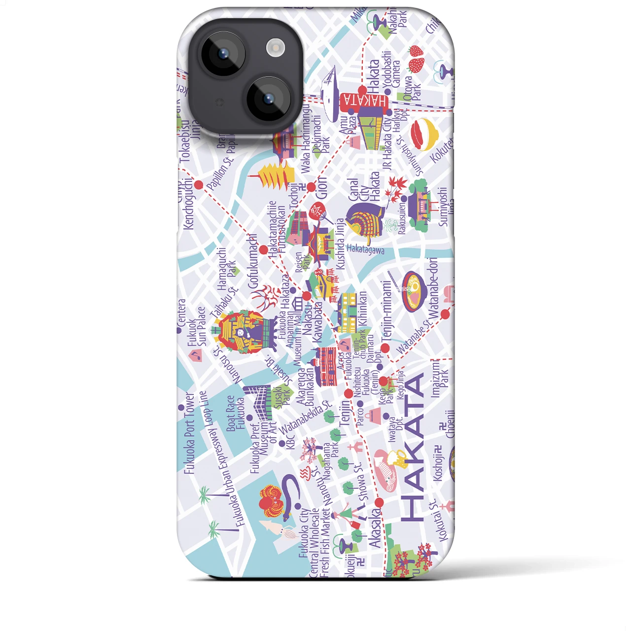 【博多】イラストマップiPhoneケース(バックカバータイプ)