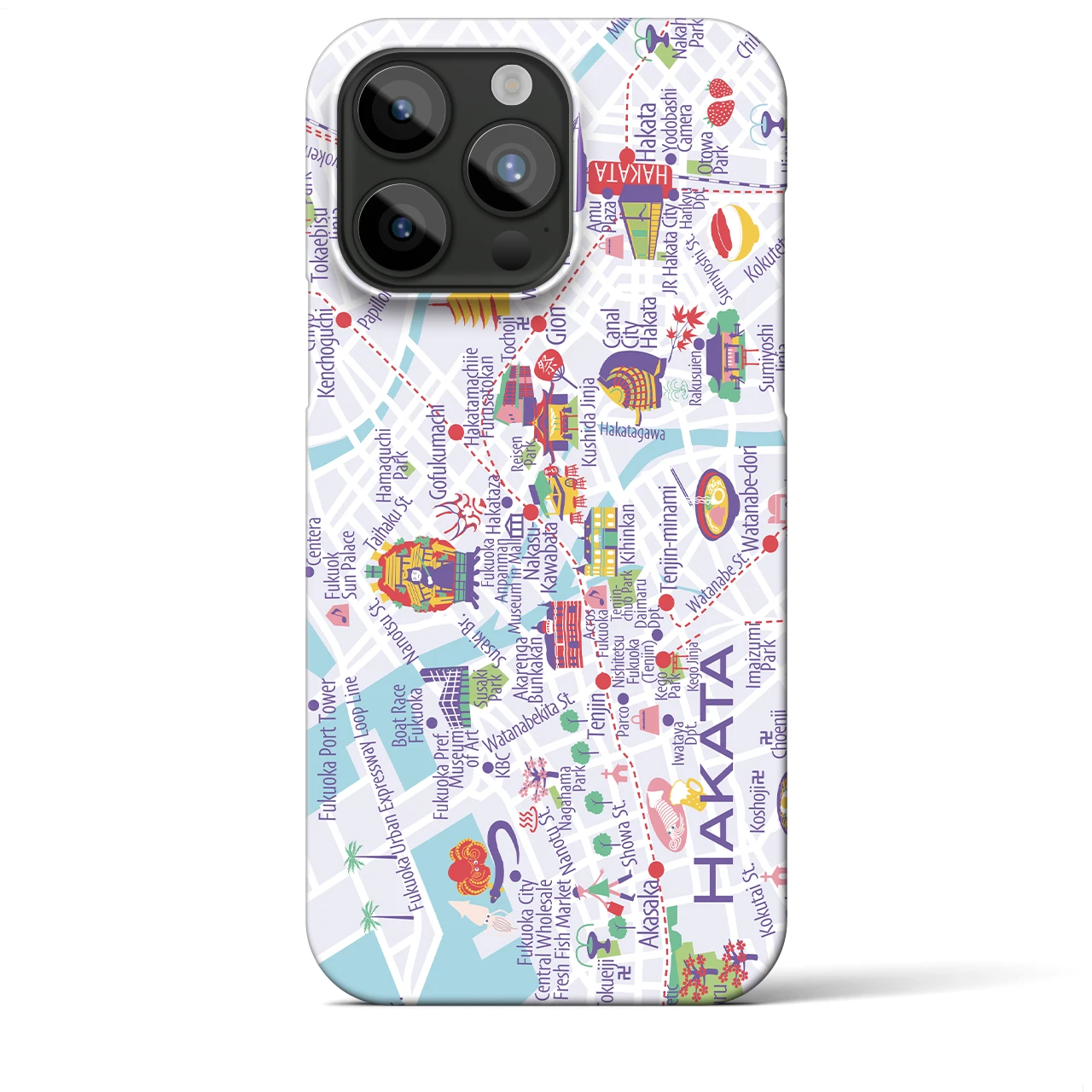 【博多】イラストマップiPhoneケース(バックカバータイプ)