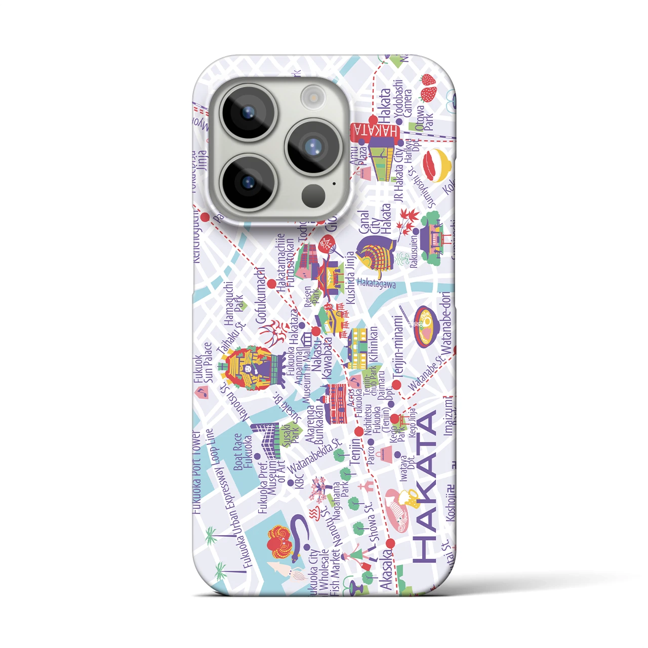 【博多】イラストマップiPhoneケース(バックカバータイプ)