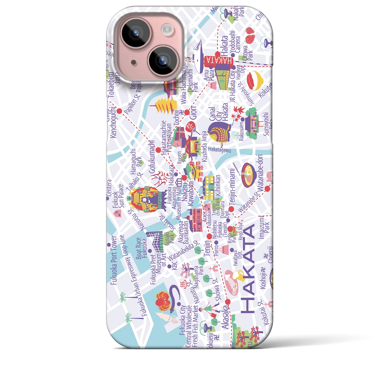 【博多】イラストマップiPhoneケース(バックカバータイプ)