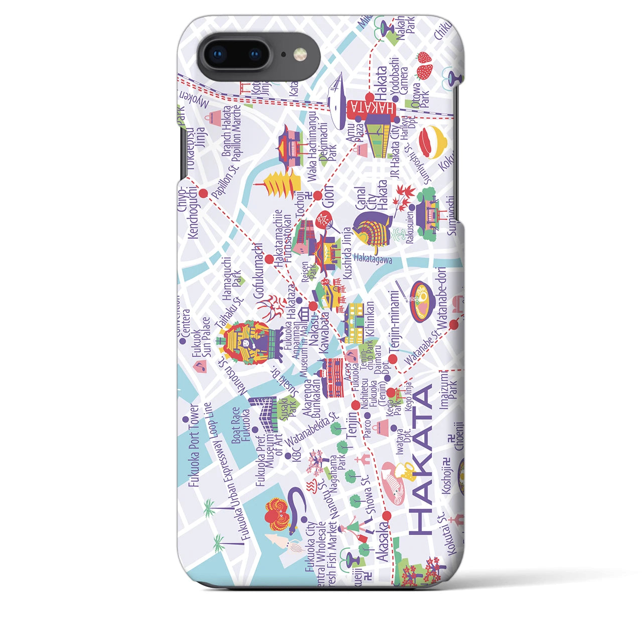 【博多】イラストマップiPhoneケース(バックカバータイプ)