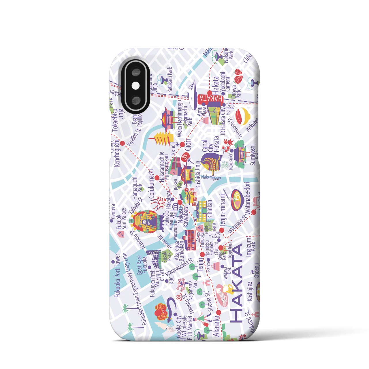 【博多】イラストマップiPhoneケース(バックカバータイプ)