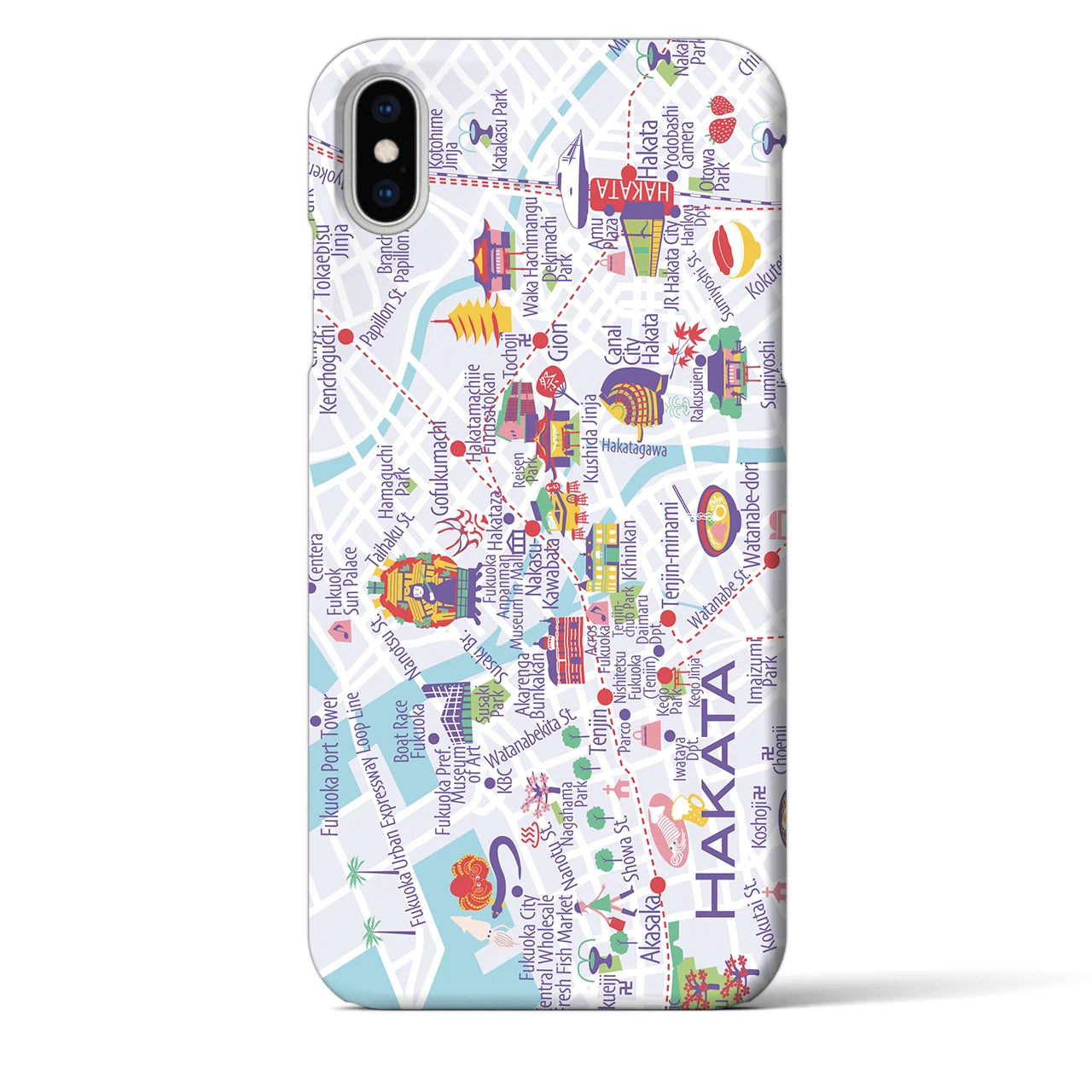 【博多】イラストマップiPhoneケース(バックカバータイプ)