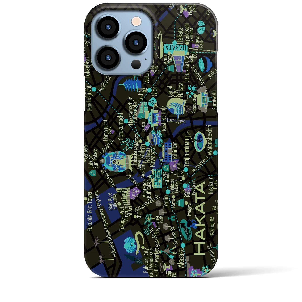 【博多】イラストマップiPhoneケース(バックカバータイプ)