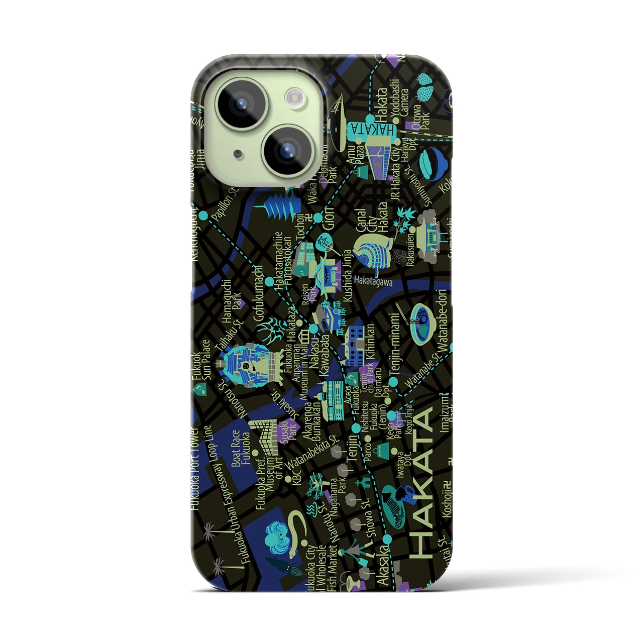 【博多】イラストマップiPhoneケース(バックカバータイプ)