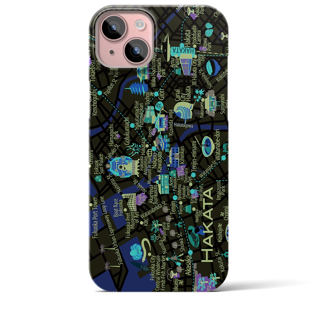【博多】イラストマップiPhoneケース(バックカバータイプ)