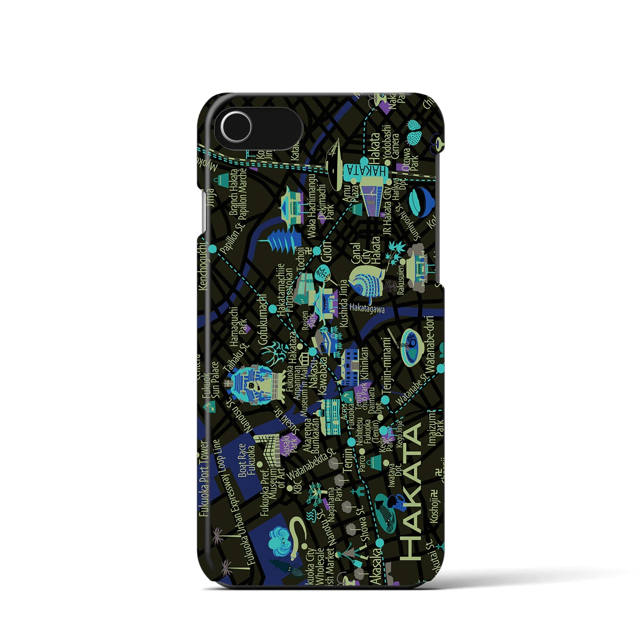 【博多】イラストマップiPhoneケース(バックカバータイプ)