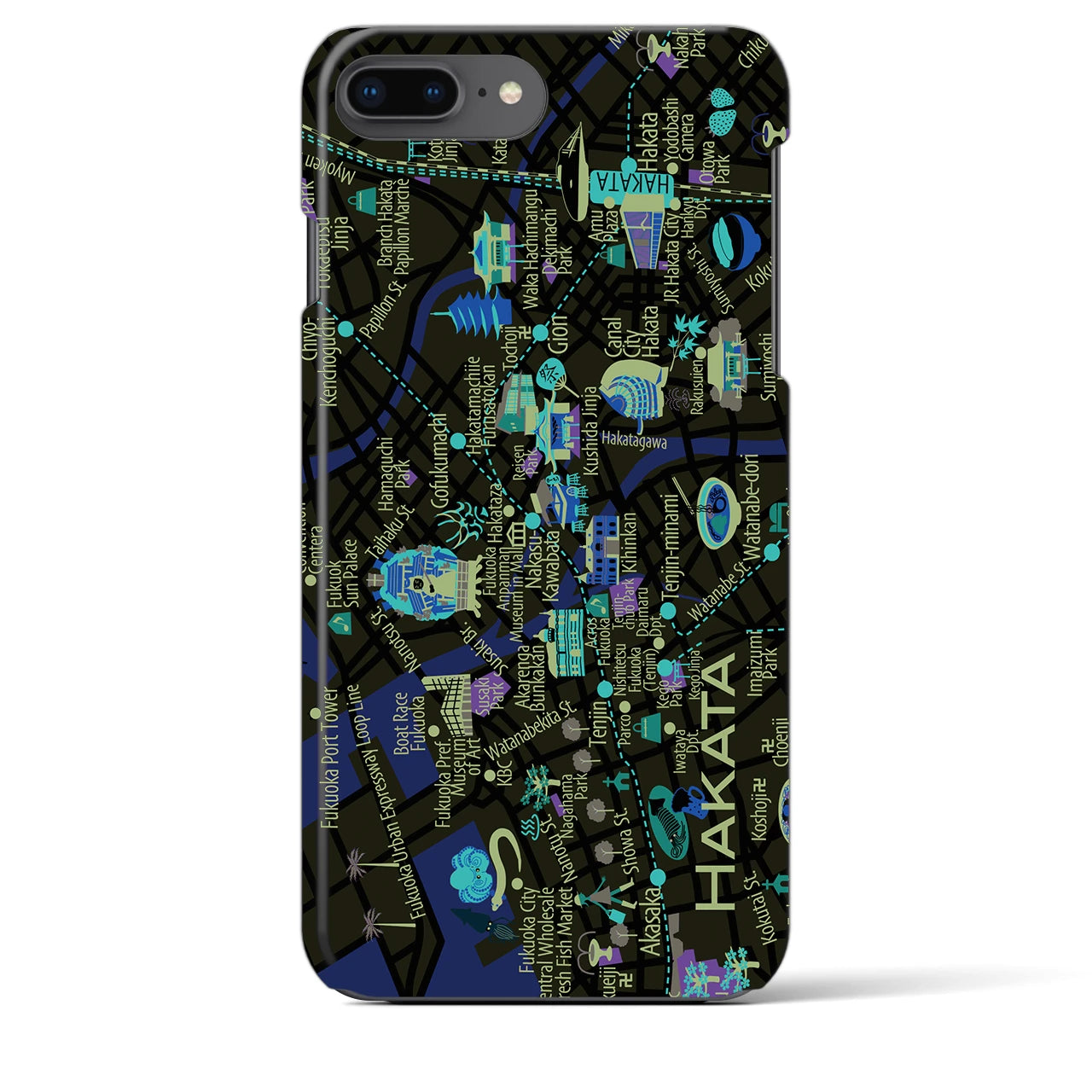 【博多】イラストマップiPhoneケース(バックカバータイプ)