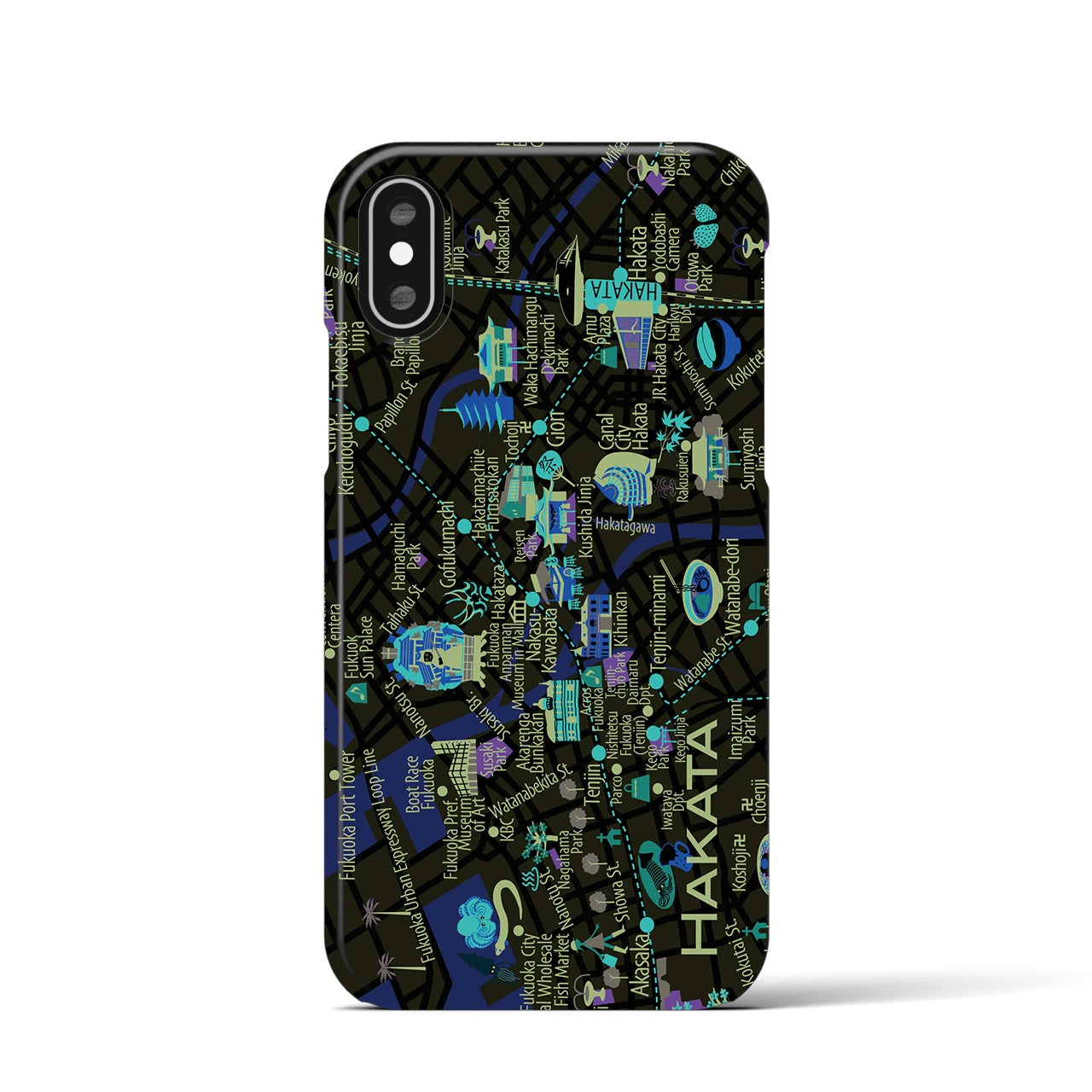 【博多】イラストマップiPhoneケース(バックカバータイプ)