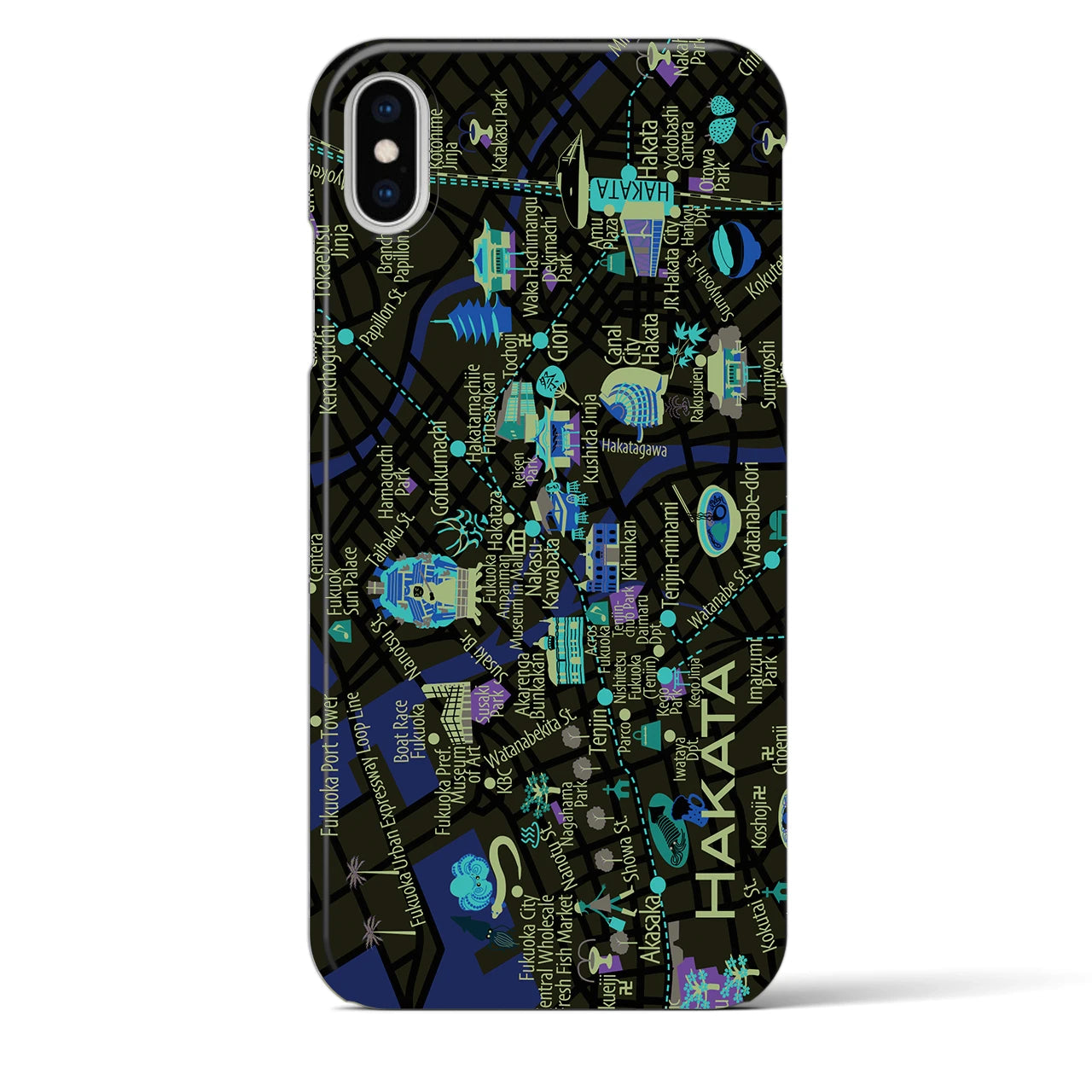 【博多】イラストマップiPhoneケース(バックカバータイプ)