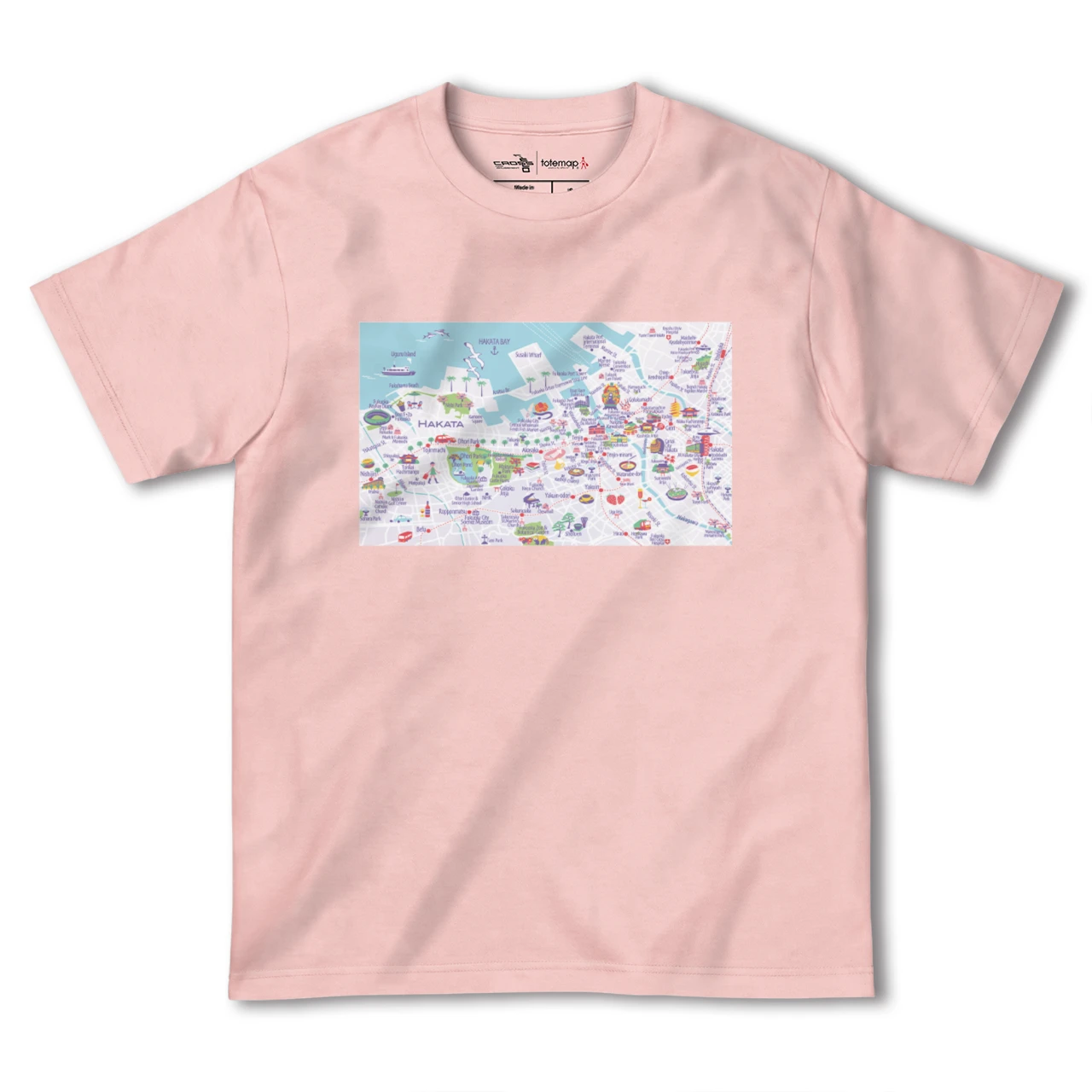 【博多(福岡県)】イラストマップTシャツ