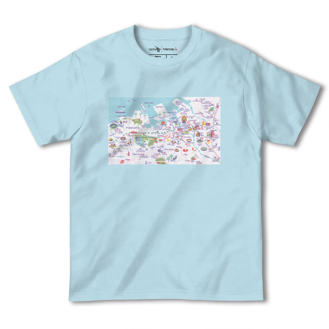 【博多(福岡県)】イラストマップTシャツ