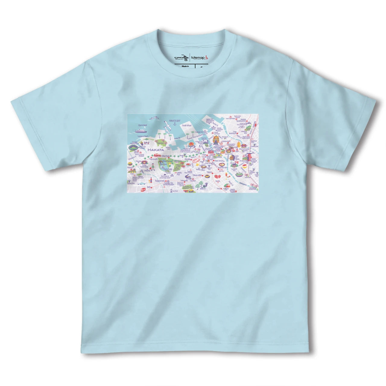 【博多(福岡県)】イラストマップTシャツ