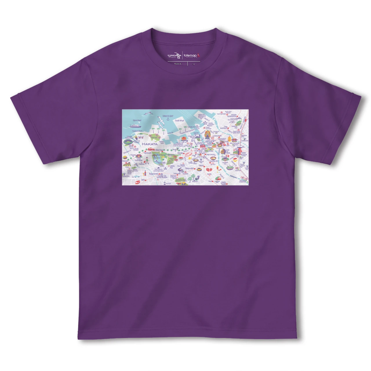 【博多(福岡県)】イラストマップTシャツ