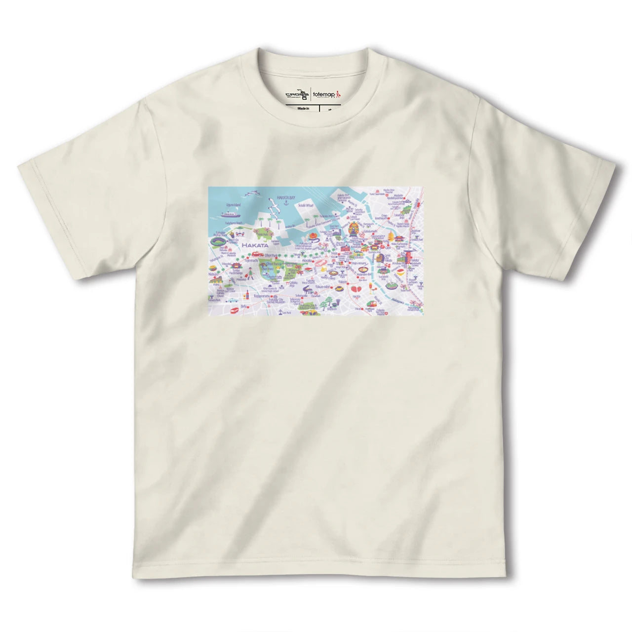 【博多(福岡県)】イラストマップTシャツ