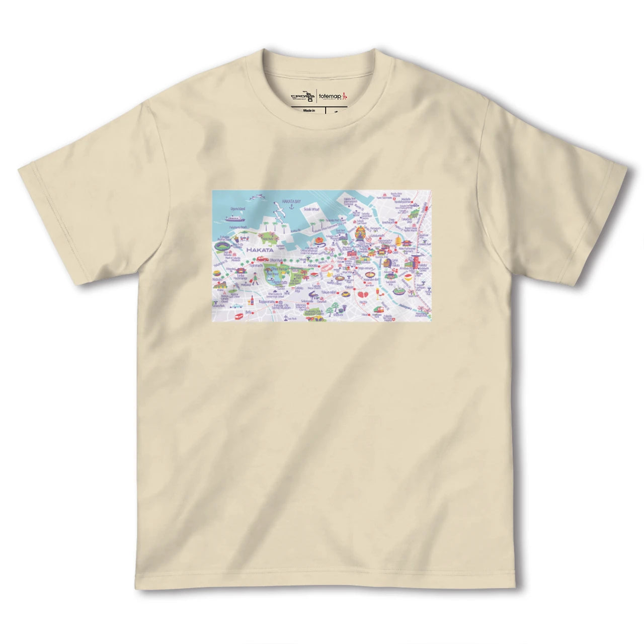 【博多(福岡県)】イラストマップTシャツ