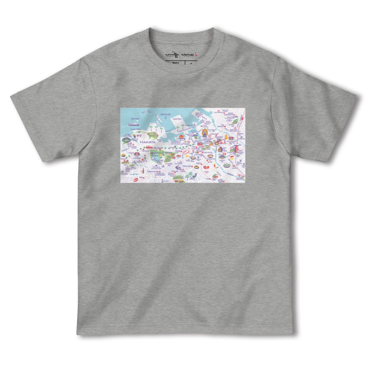 【博多(福岡県)】イラストマップTシャツ