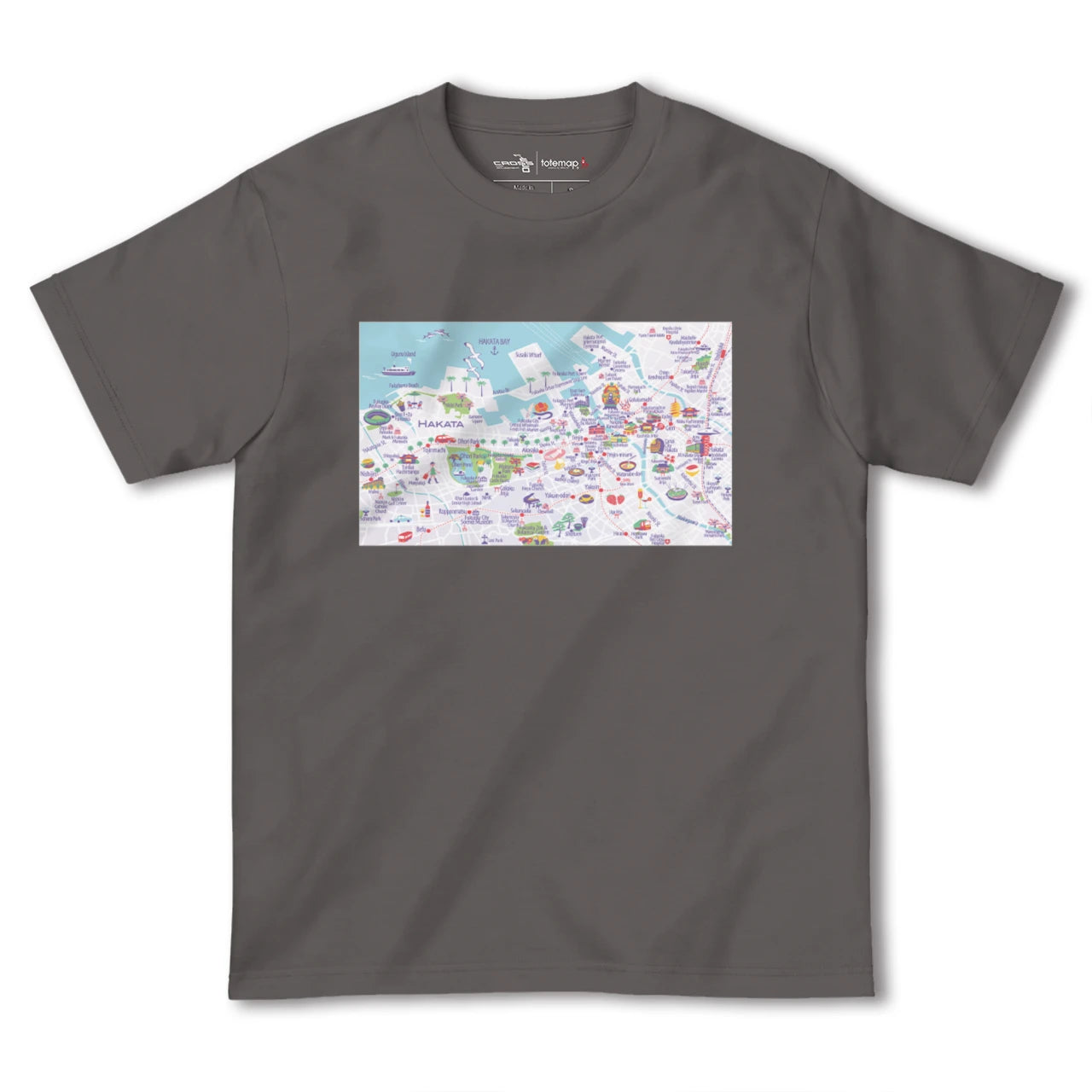 【博多(福岡県)】イラストマップTシャツ
