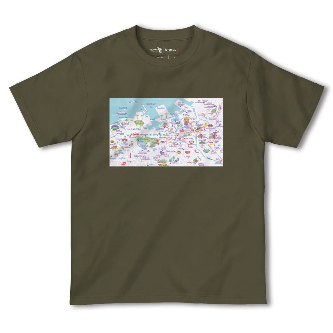 【博多(福岡県)】イラストマップTシャツ
