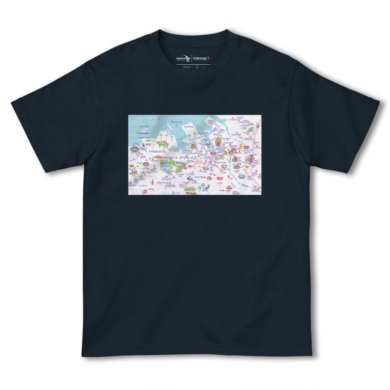 【博多(福岡県)】イラストマップTシャツ
