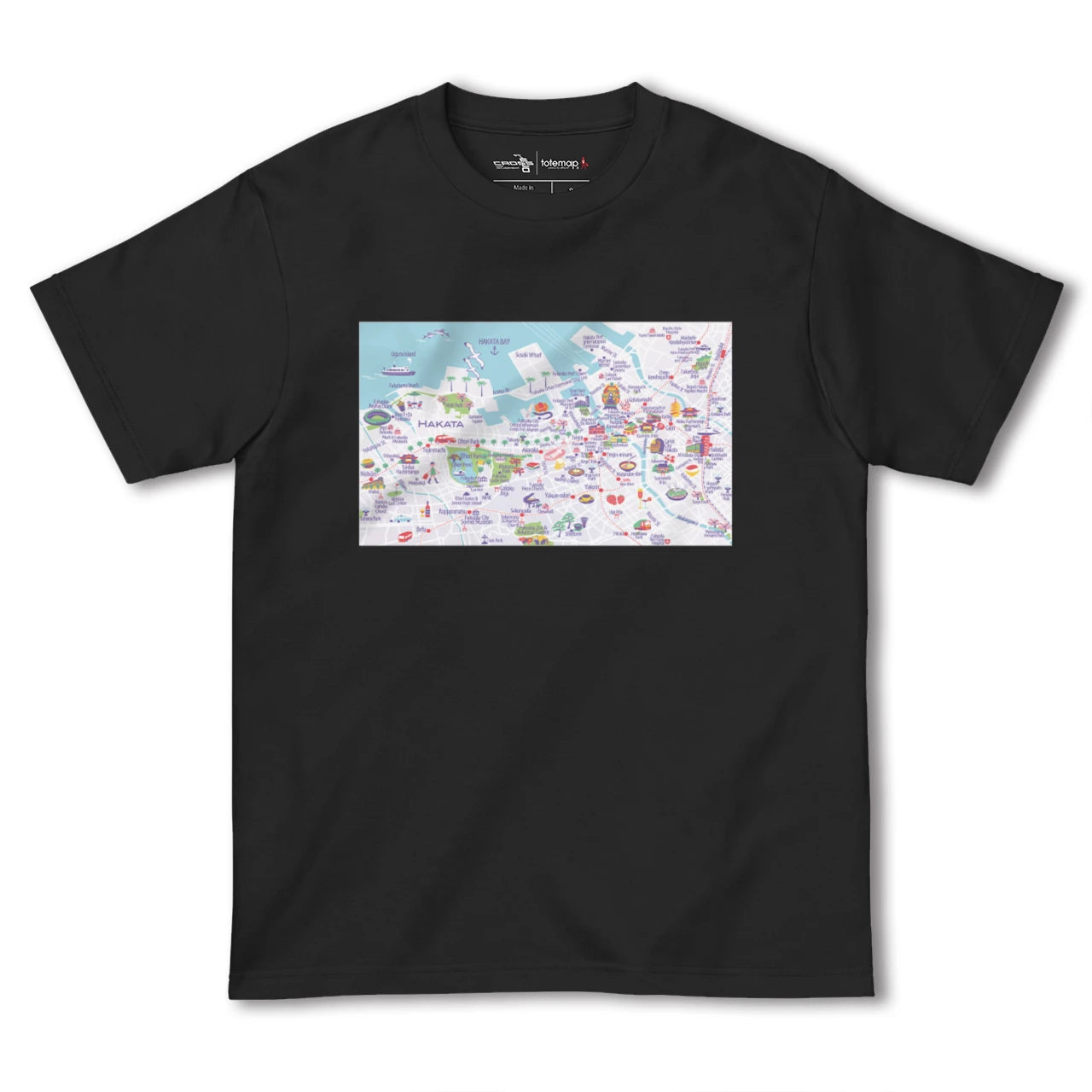 【博多(福岡県)】イラストマップTシャツ