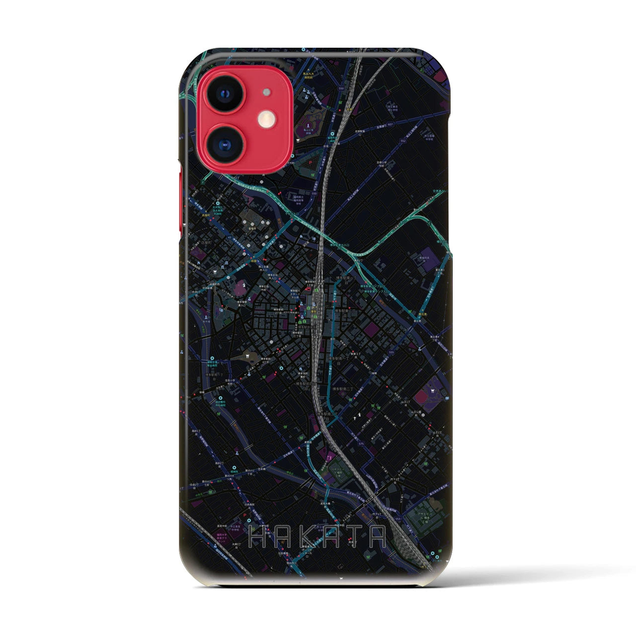 【博多2(福岡県)】地図柄iPhoneケース(バックカバータイプ)