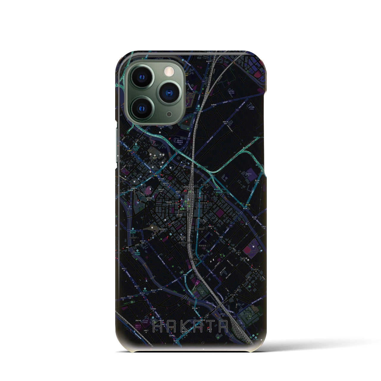 【博多2(福岡県)】地図柄iPhoneケース(バックカバータイプ)