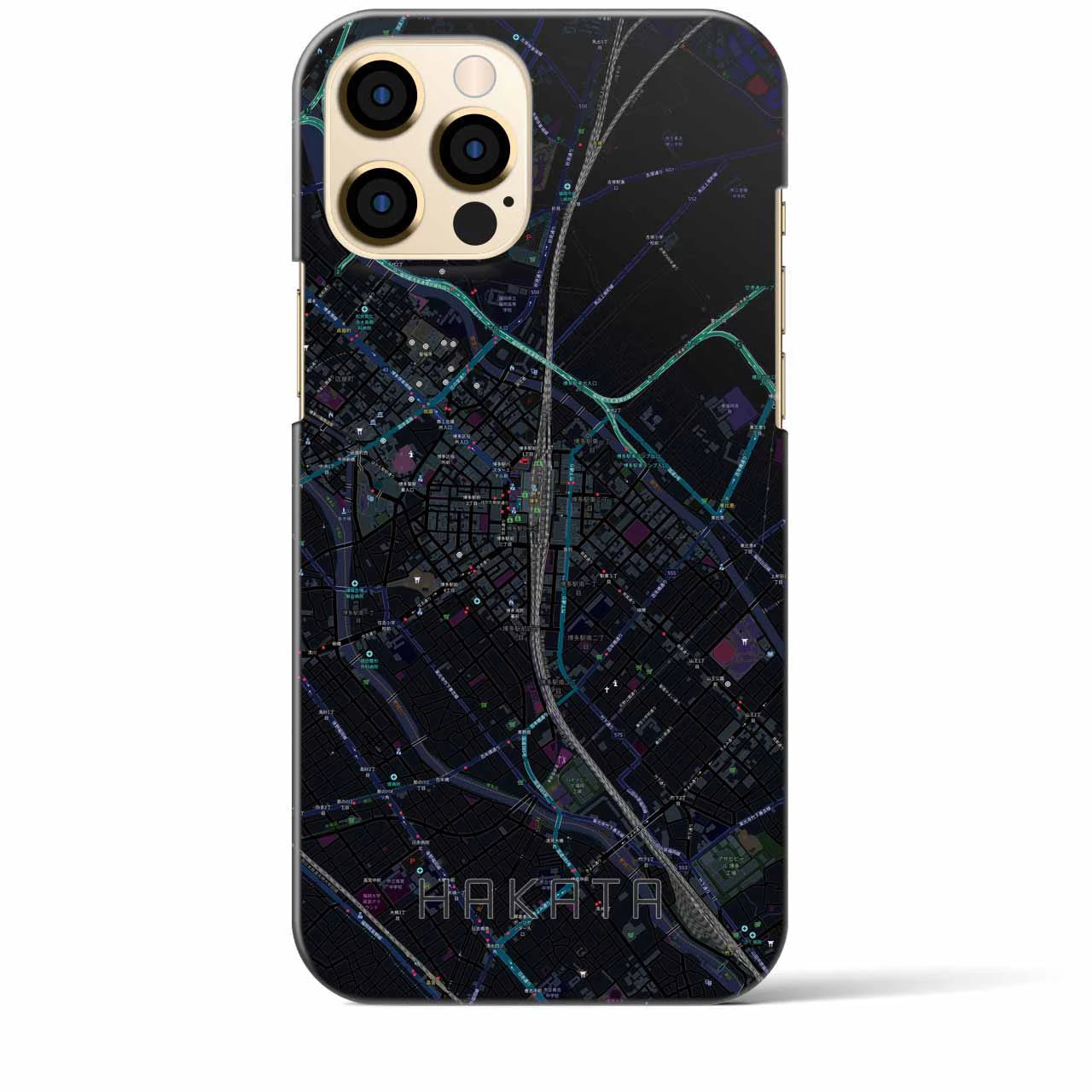 【博多2(福岡県)】地図柄iPhoneケース(バックカバータイプ)