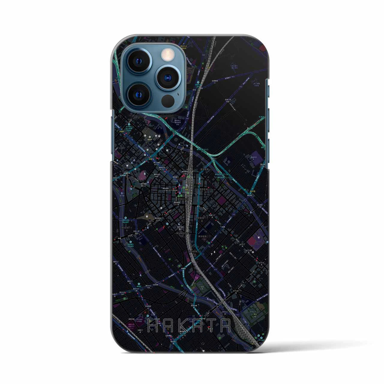 【博多2(福岡県)】地図柄iPhoneケース(バックカバータイプ)