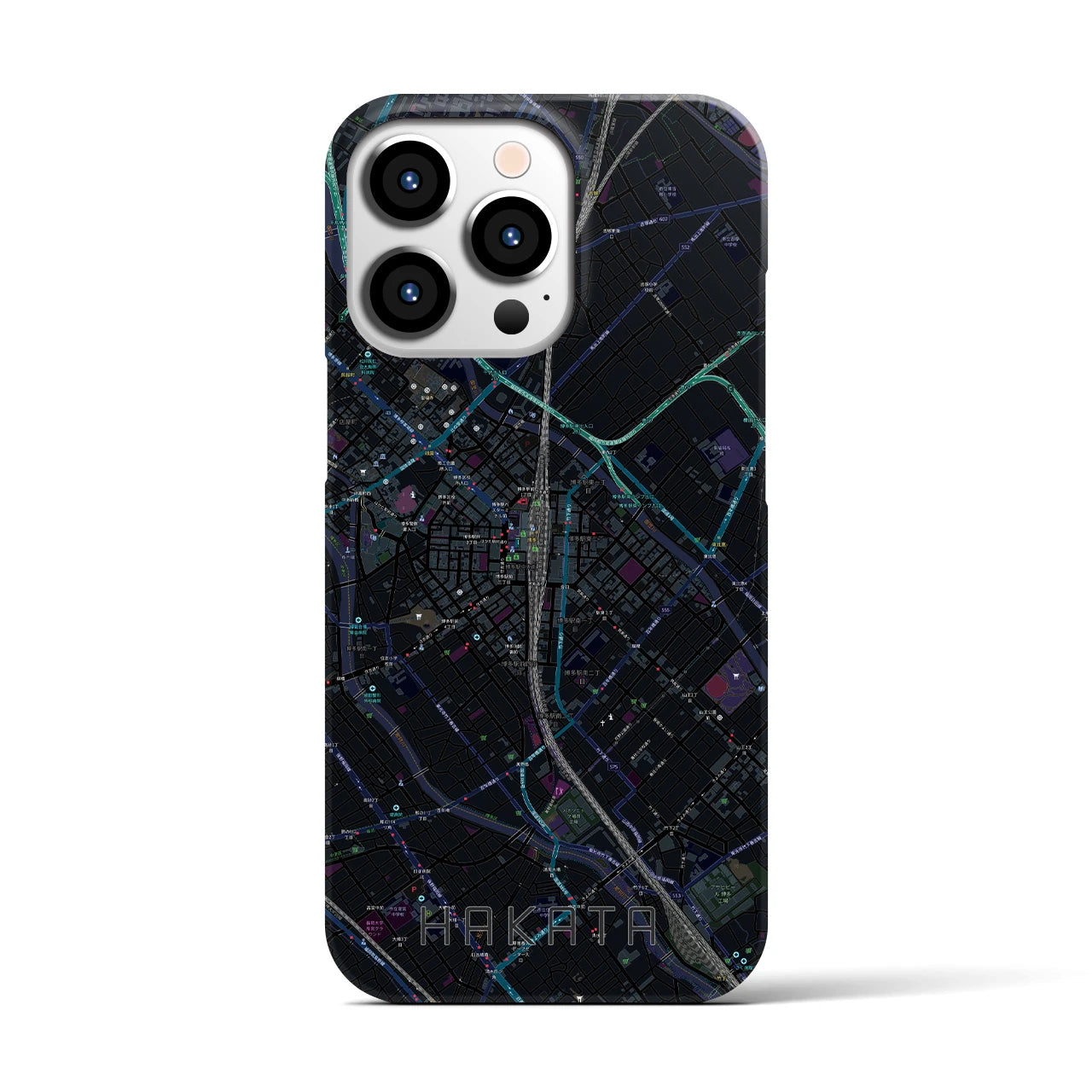 【博多2(福岡県)】地図柄iPhoneケース(バックカバータイプ)