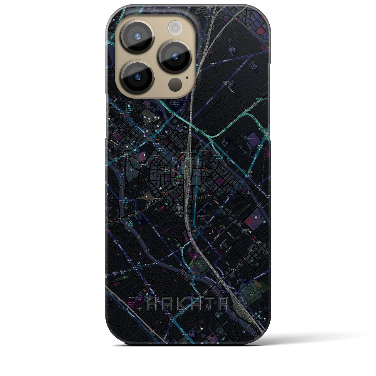 【博多2(福岡県)】地図柄iPhoneケース(バックカバータイプ)
