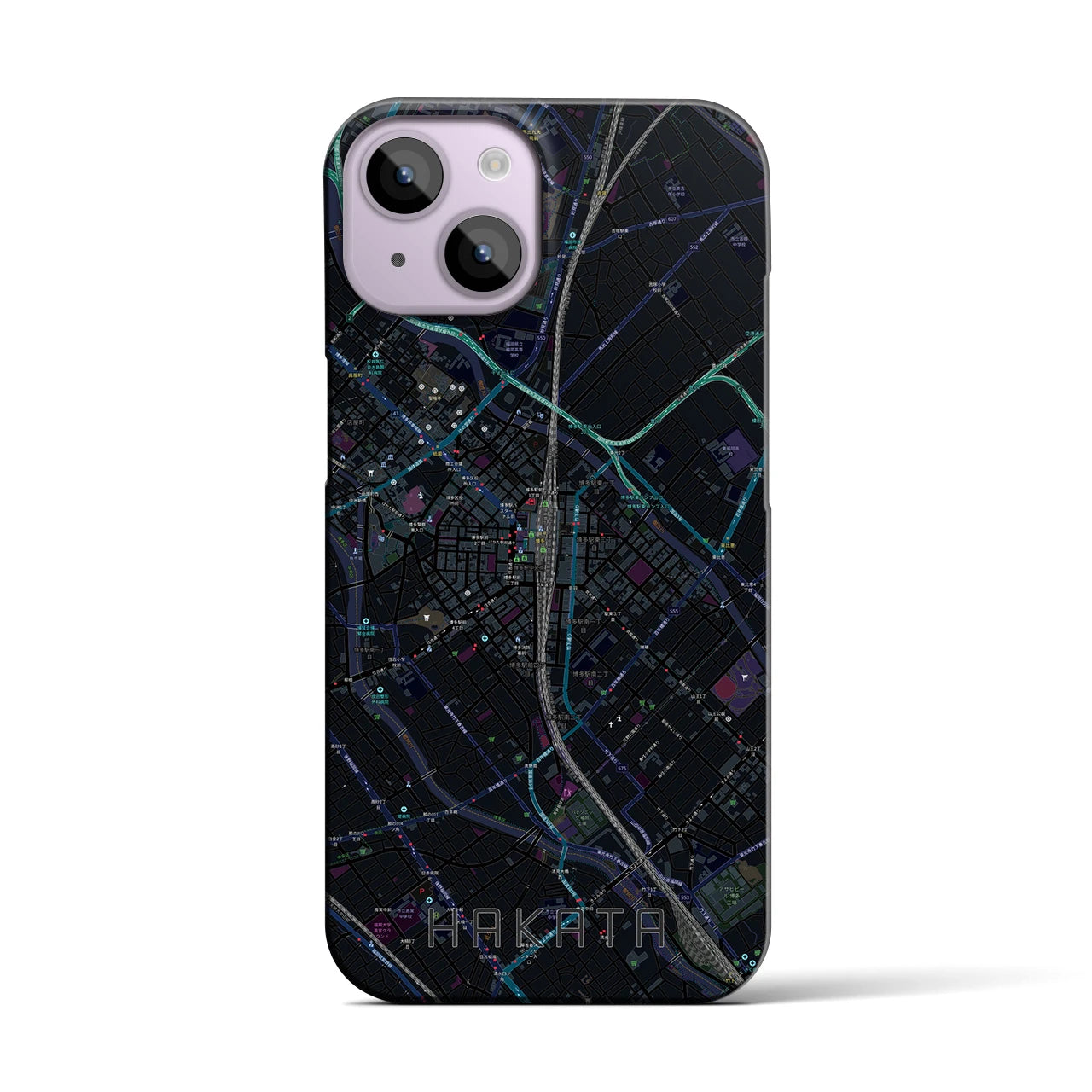 【博多2(福岡県)】地図柄iPhoneケース(バックカバータイプ)