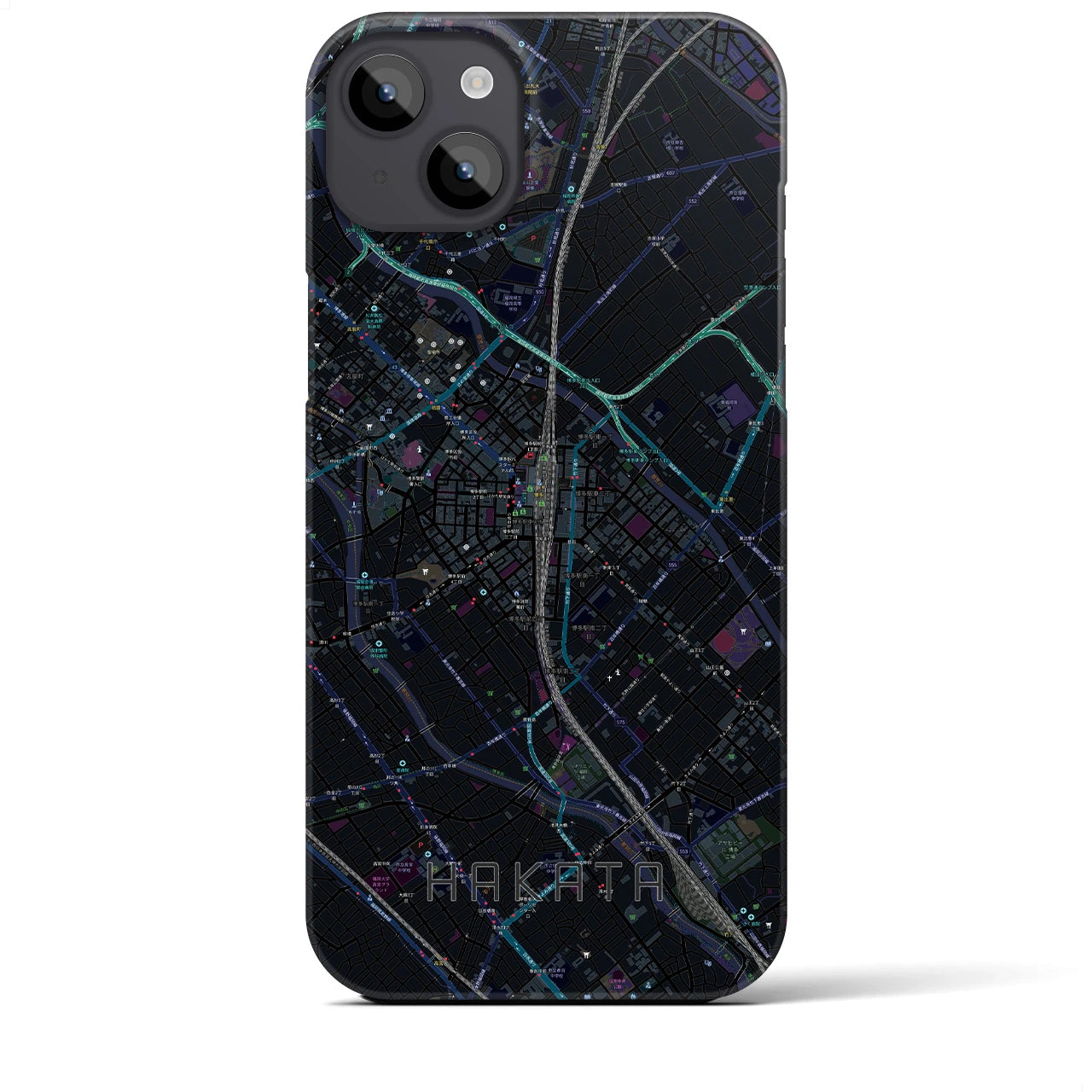 【博多2(福岡県)】地図柄iPhoneケース(バックカバータイプ)