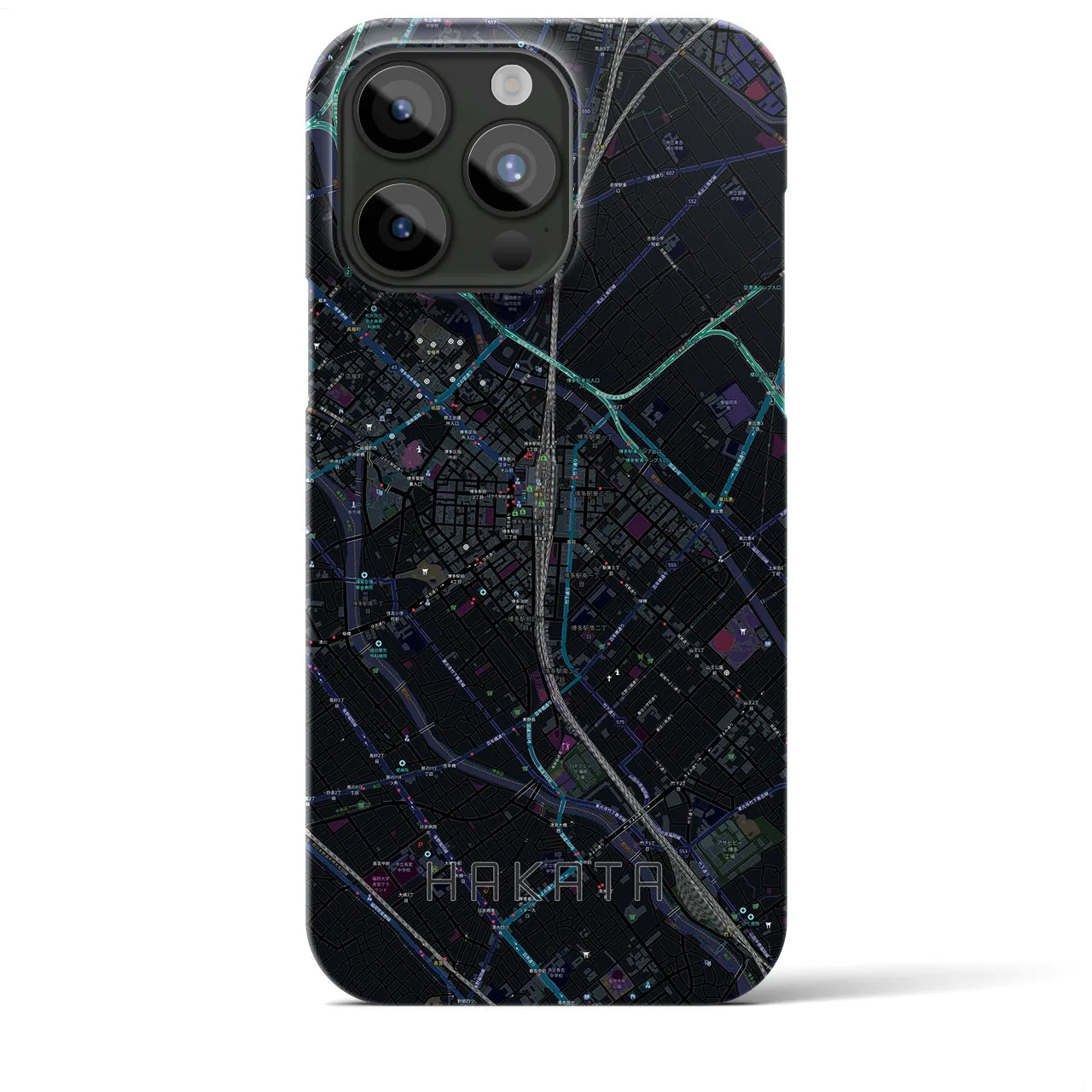 【博多2(福岡県)】地図柄iPhoneケース(バックカバータイプ)