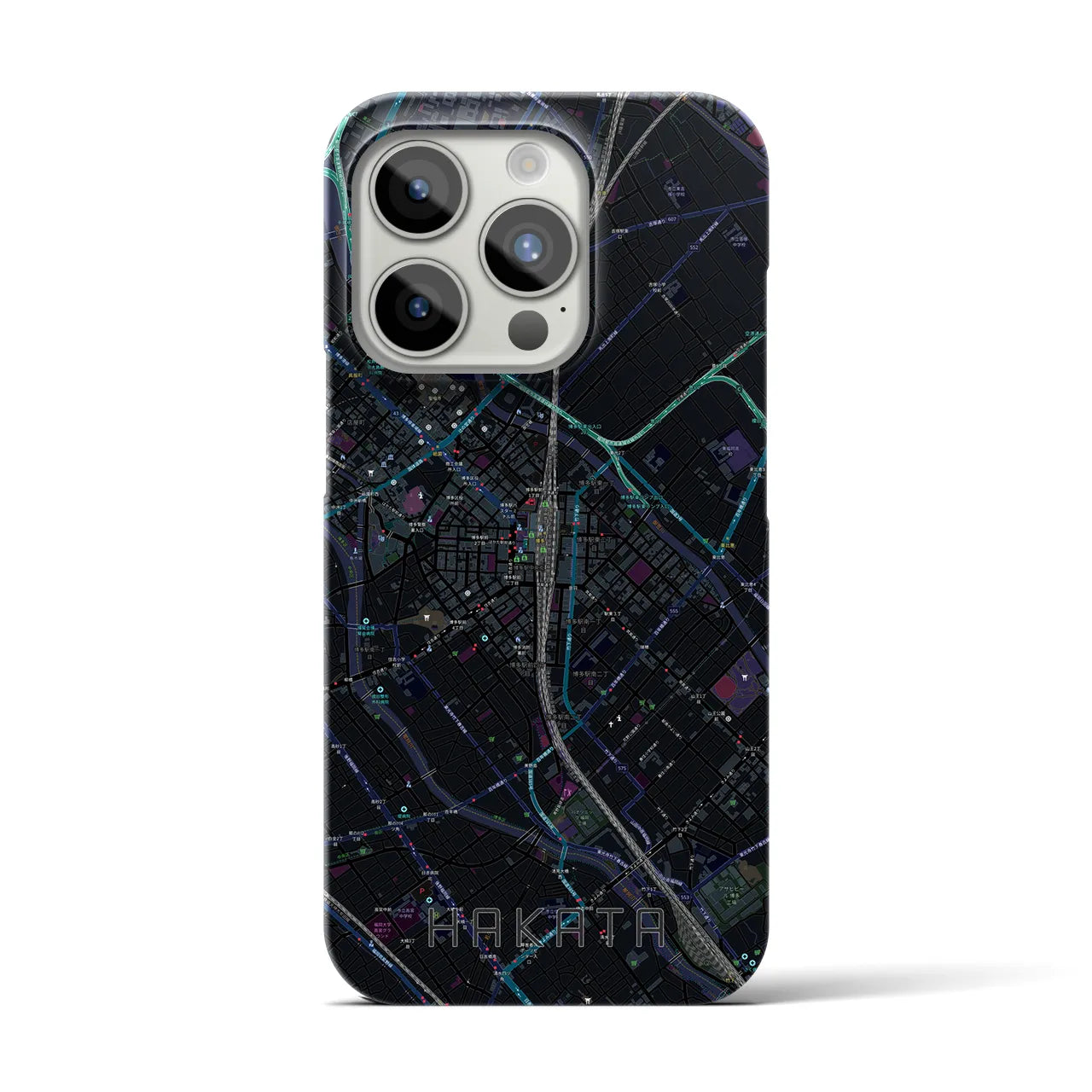 【博多2(福岡県)】地図柄iPhoneケース(バックカバータイプ)