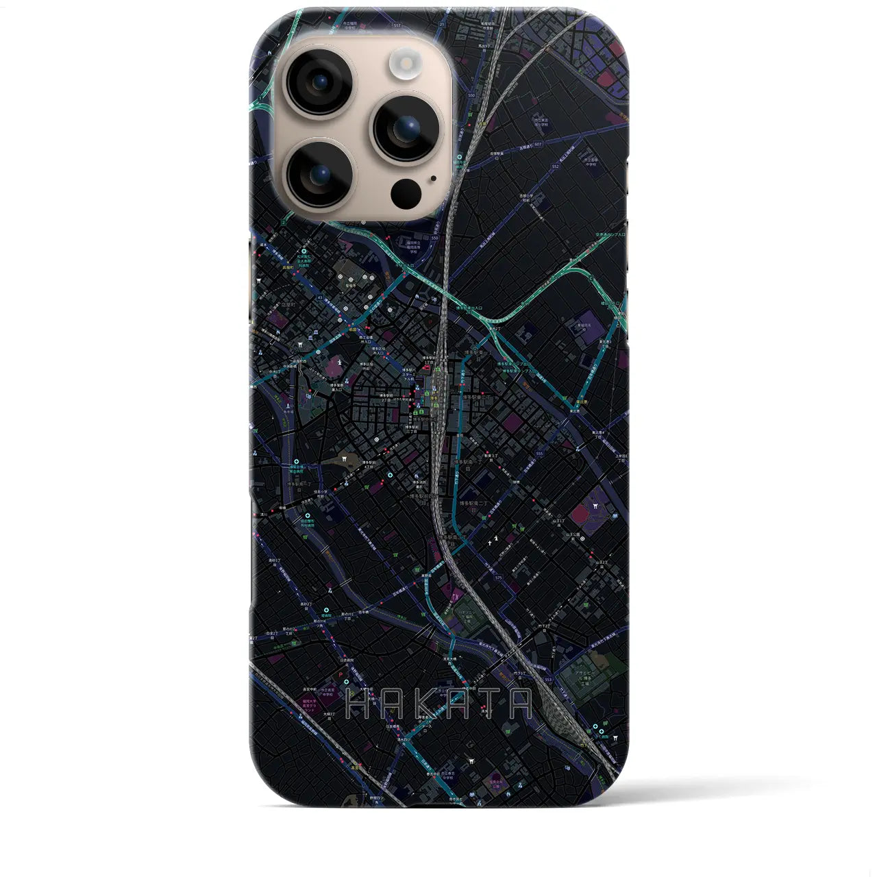 【博多2(福岡県)】地図柄iPhoneケース(バックカバータイプ)