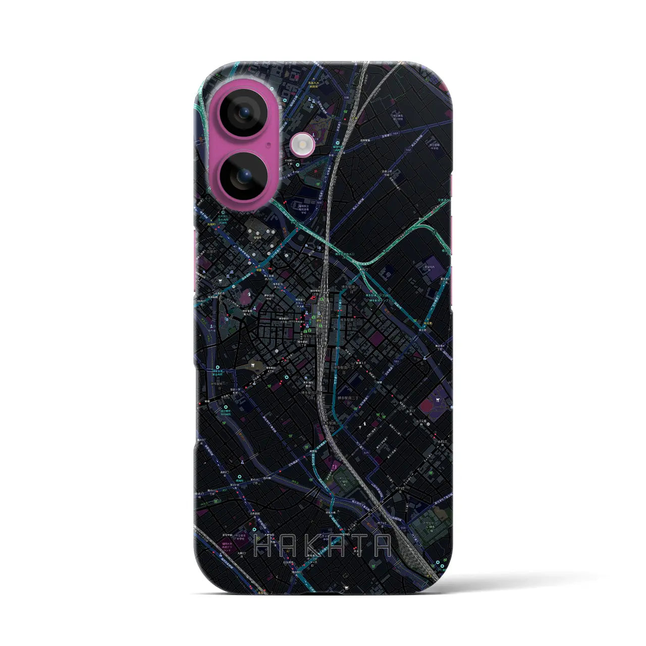 【博多2(福岡県)】地図柄iPhoneケース(バックカバータイプ)
