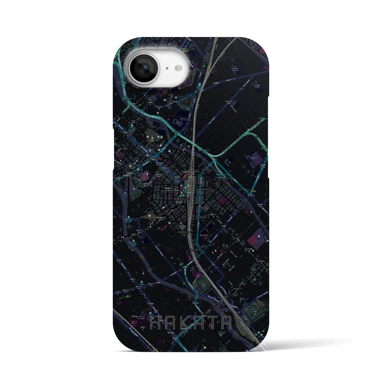【博多2(福岡県)】地図柄iPhoneケース(バックカバータイプ)