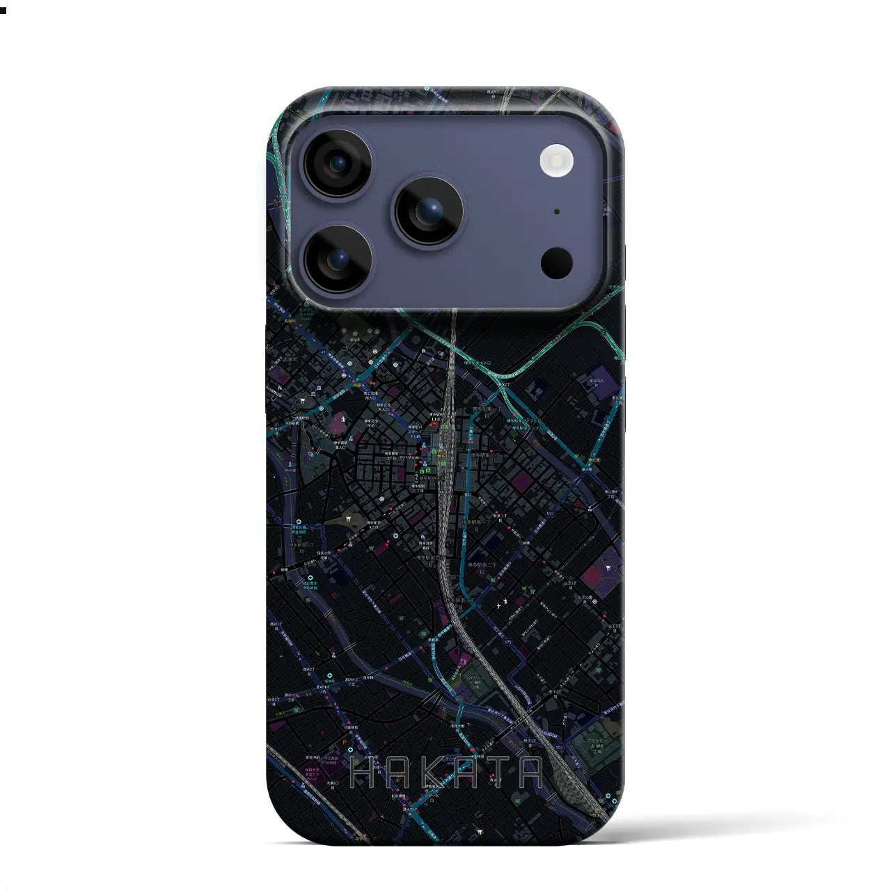 【博多2(福岡県)】地図柄iPhoneケース(バックカバータイプ)