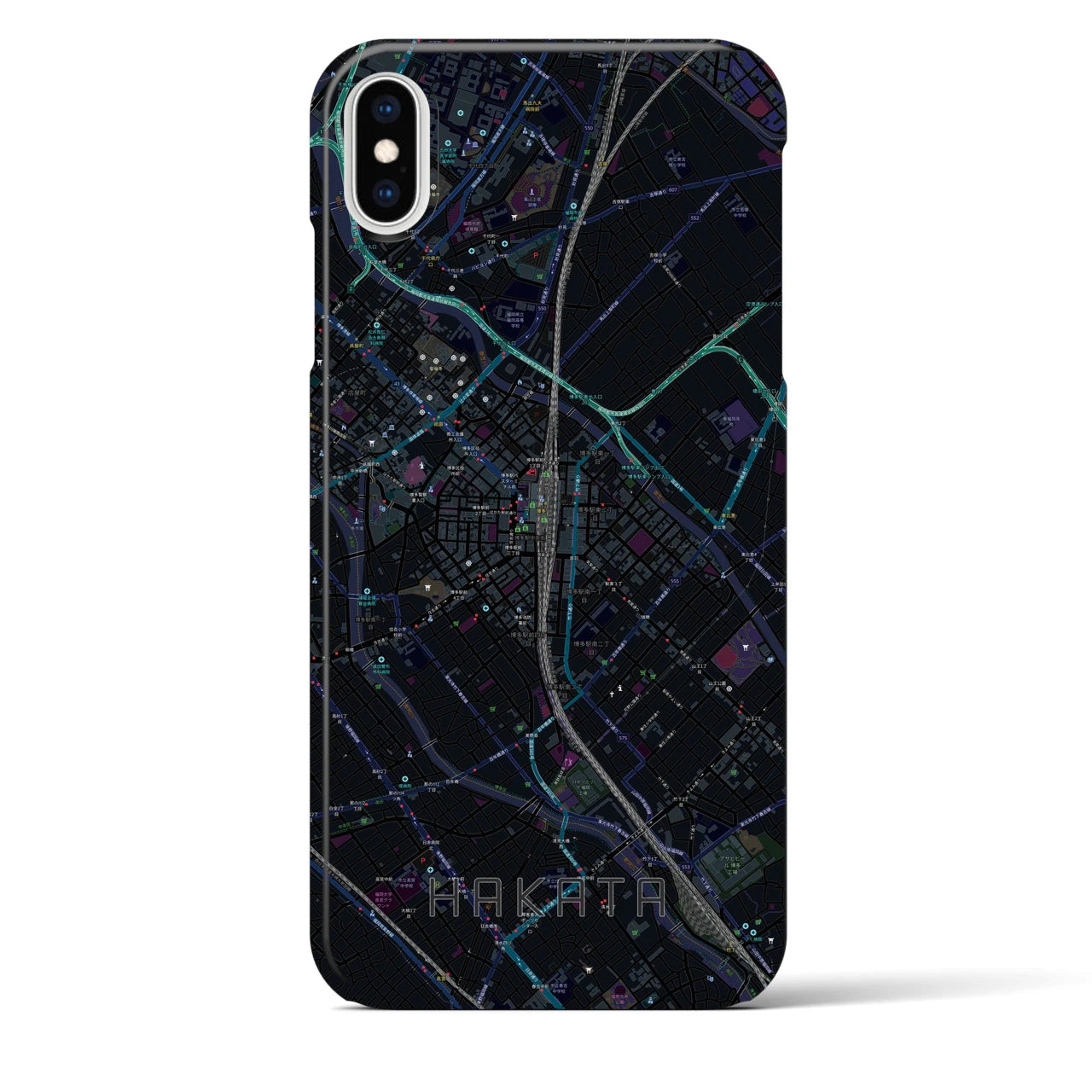 【博多2(福岡県)】地図柄iPhoneケース(バックカバータイプ)