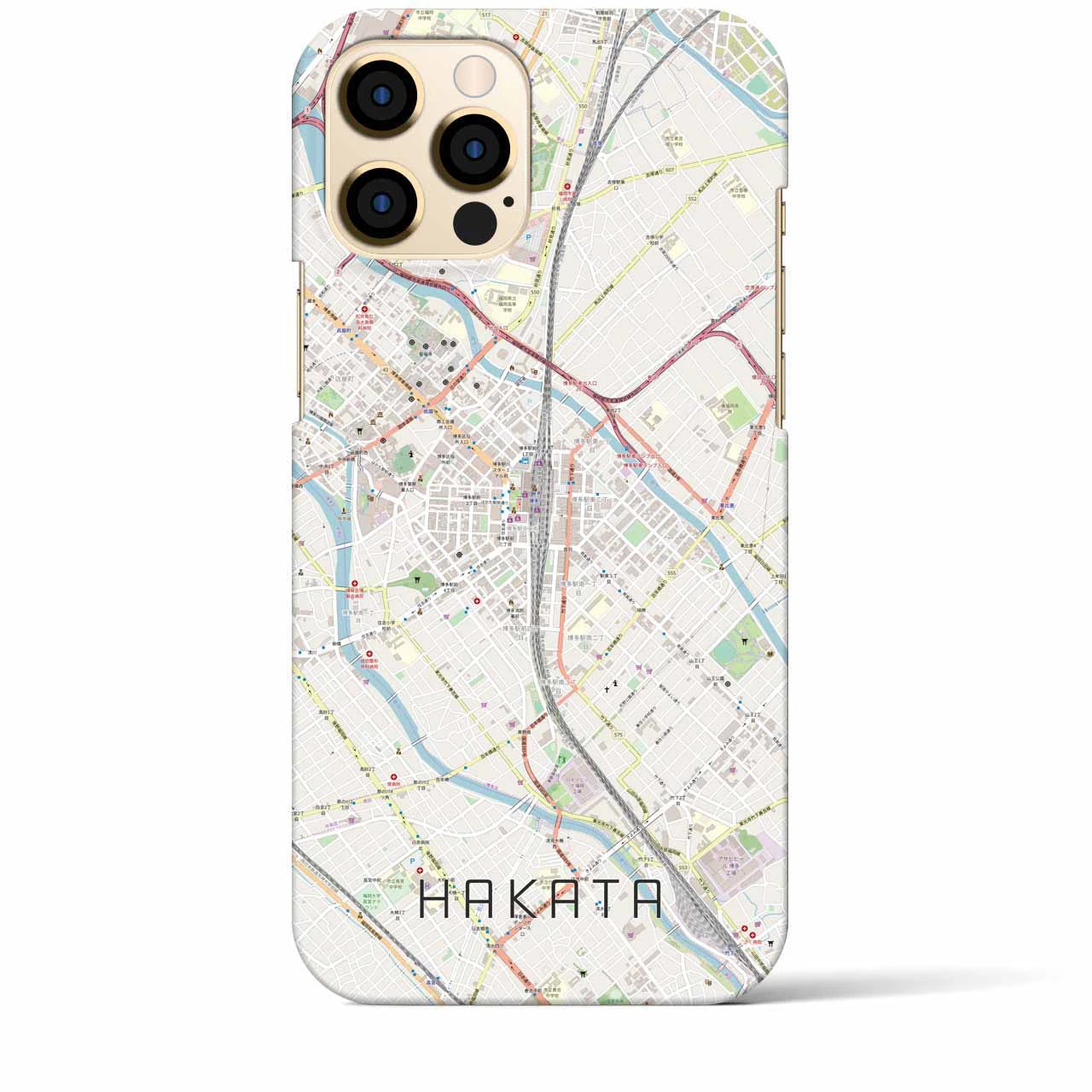 【博多2(福岡県)】地図柄iPhoneケース(バックカバータイプ)