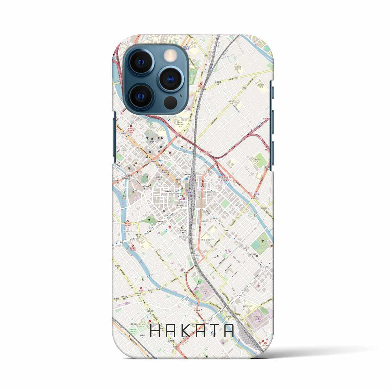 【博多2(福岡県)】地図柄iPhoneケース(バックカバータイプ)