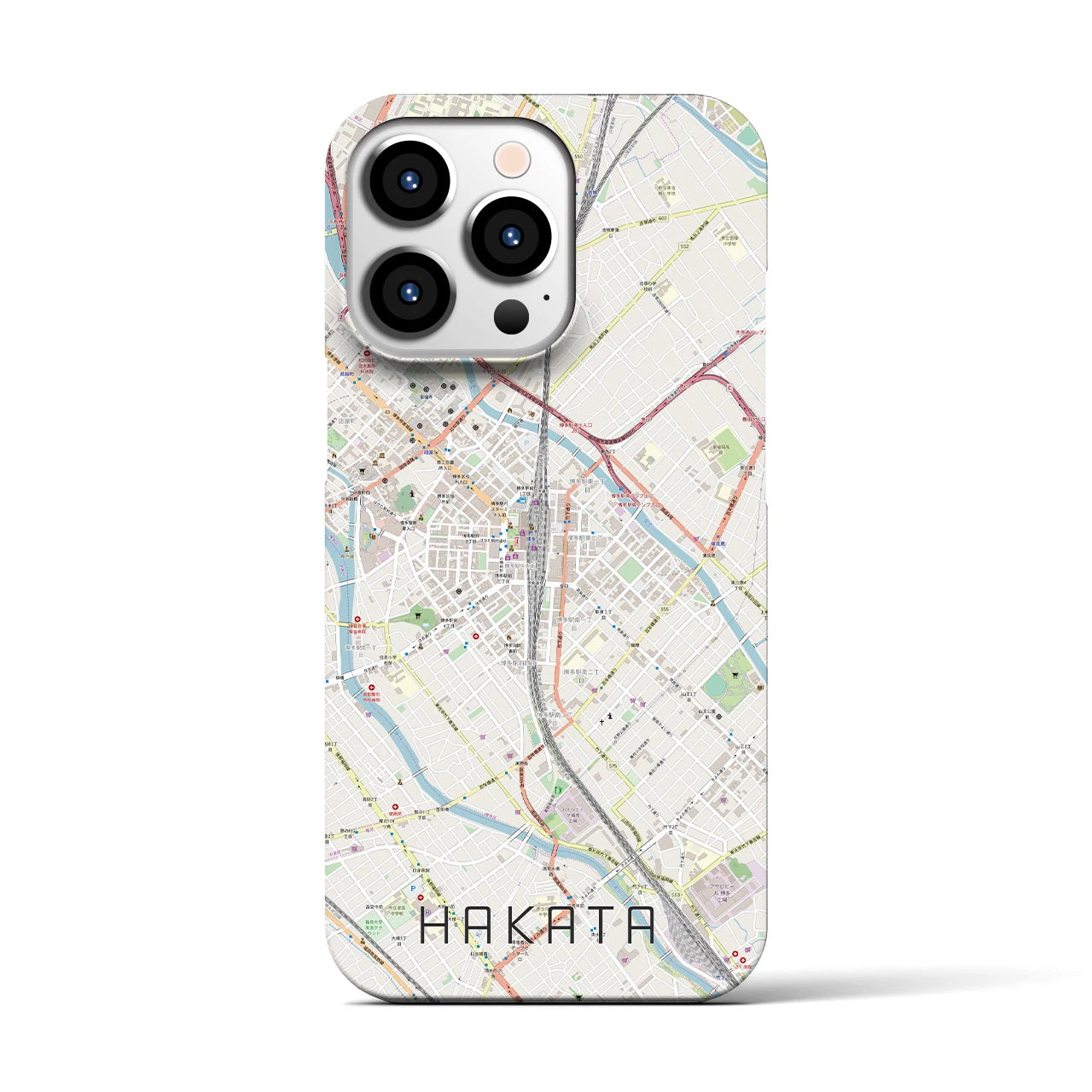 【博多2(福岡県)】地図柄iPhoneケース(バックカバータイプ)