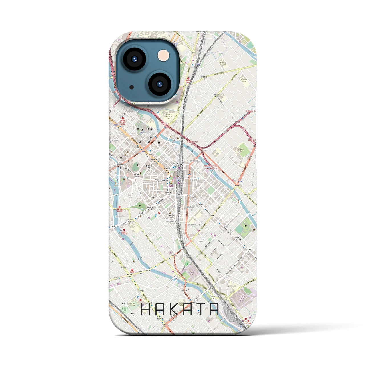 【博多2(福岡県)】地図柄iPhoneケース(バックカバータイプ)