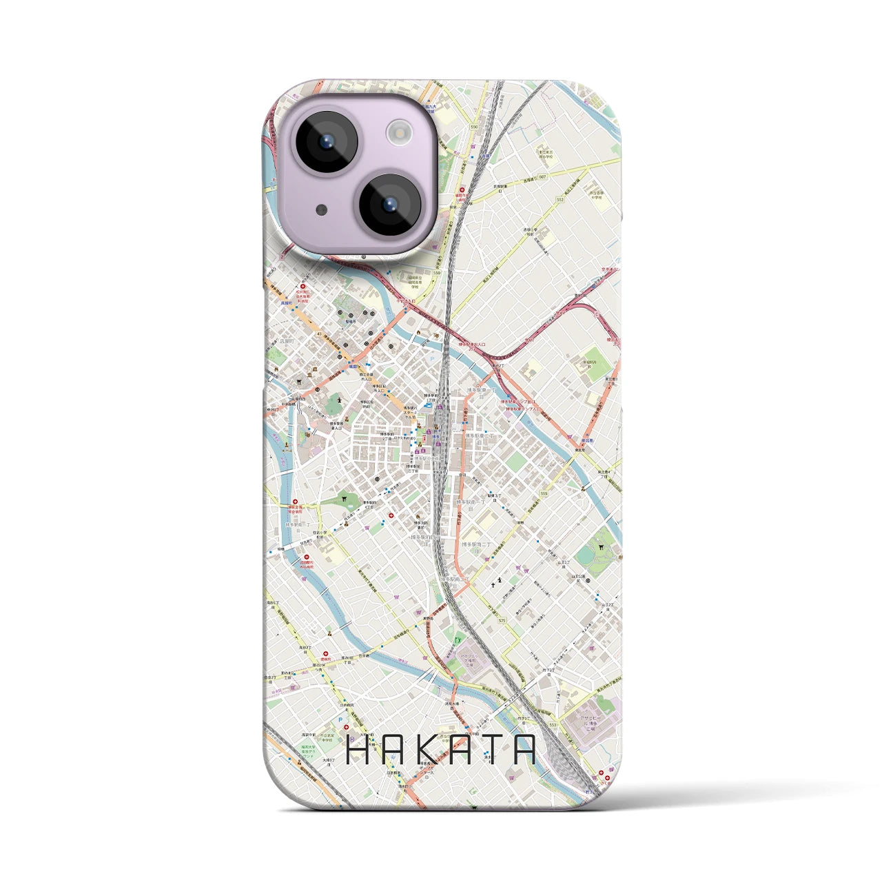 【博多2(福岡県)】地図柄iPhoneケース(バックカバータイプ)