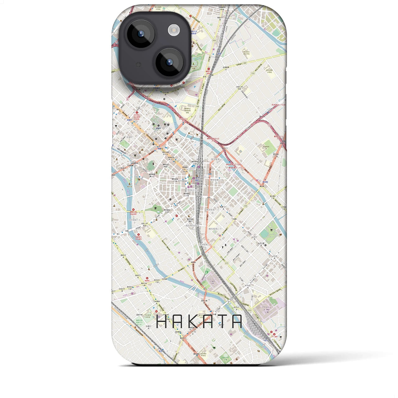 【博多2(福岡県)】地図柄iPhoneケース(バックカバータイプ)