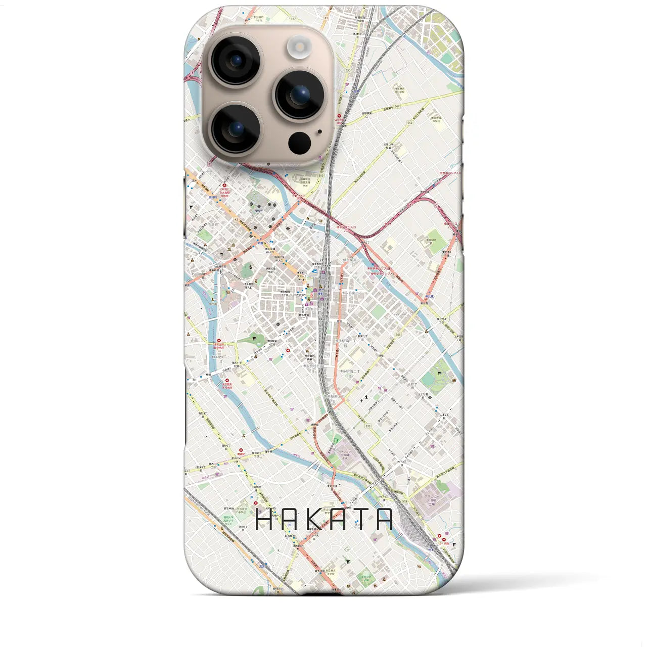 【博多2(福岡県)】地図柄iPhoneケース(バックカバータイプ)