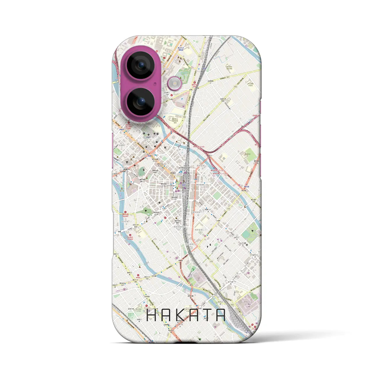 【博多2(福岡県)】地図柄iPhoneケース(バックカバータイプ)