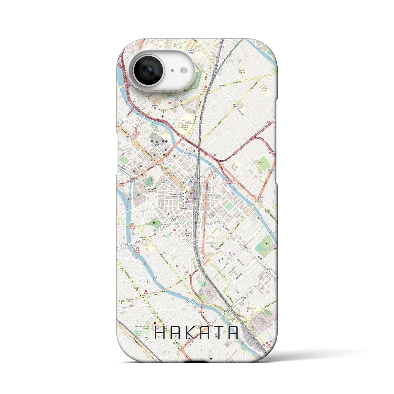 【博多2(福岡県)】地図柄iPhoneケース(バックカバータイプ)