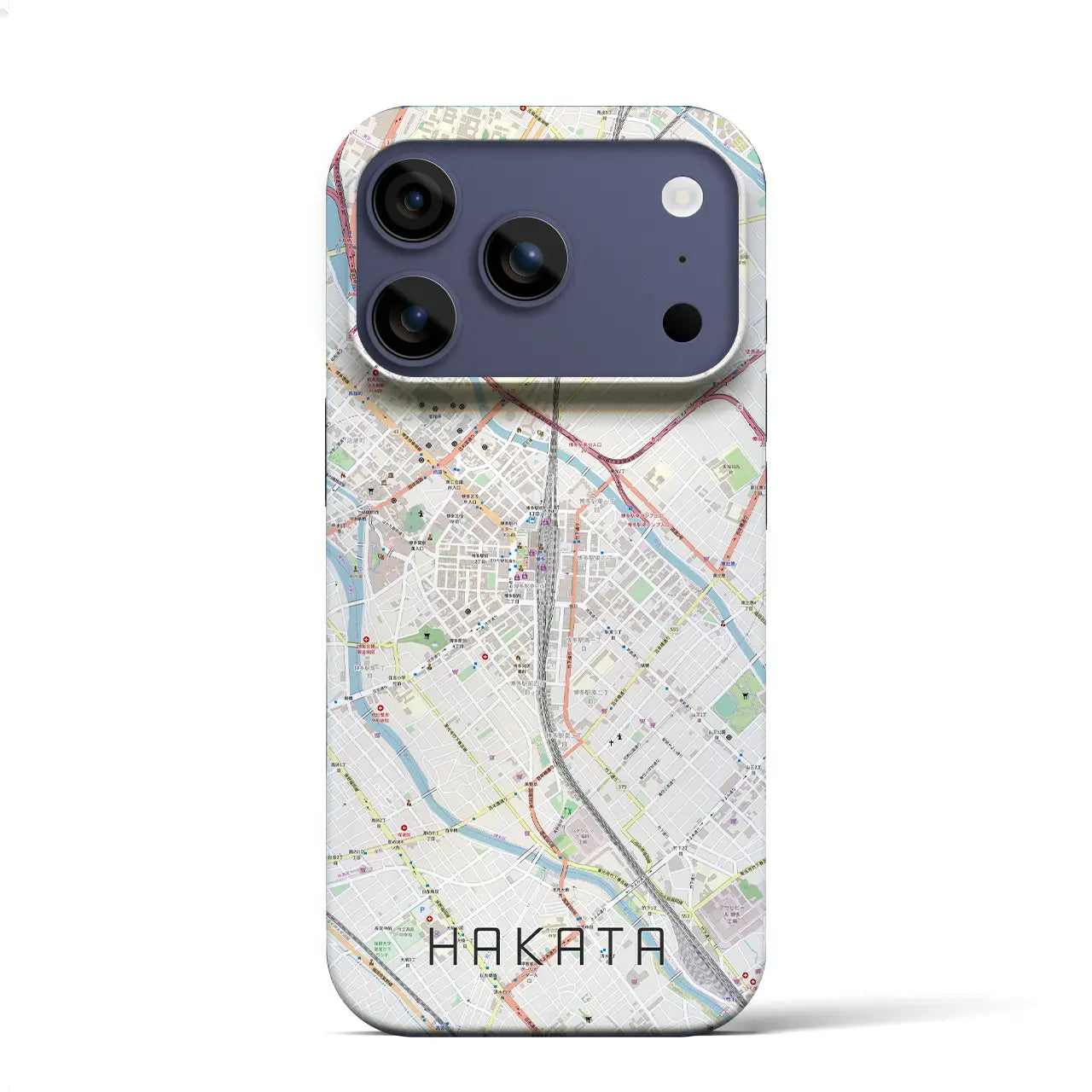 【博多2(福岡県)】地図柄iPhoneケース(バックカバータイプ)